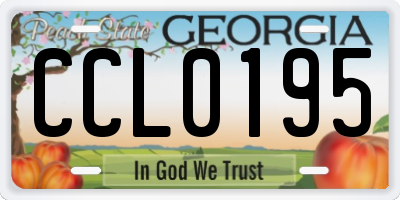 GA license plate CCL0195