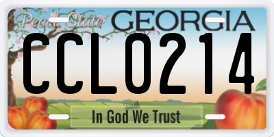 GA license plate CCL0214