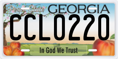 GA license plate CCL0220