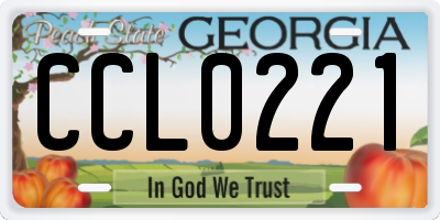 GA license plate CCL0221