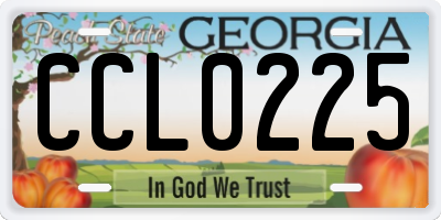 GA license plate CCL0225