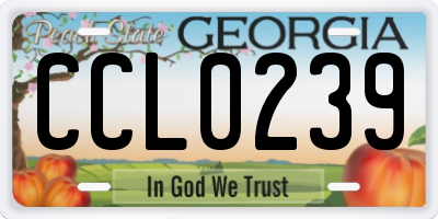 GA license plate CCL0239