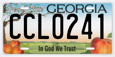 GA license plate CCL0241