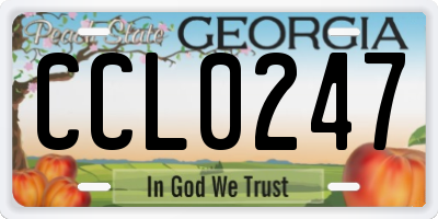 GA license plate CCL0247