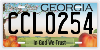 GA license plate CCL0254