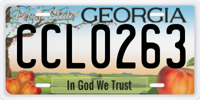 GA license plate CCL0263
