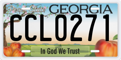 GA license plate CCL0271