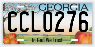 GA license plate CCL0276