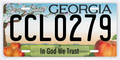 GA license plate CCL0279