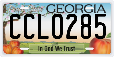 GA license plate CCL0285