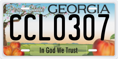 GA license plate CCL0307