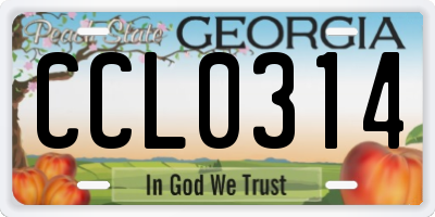 GA license plate CCL0314