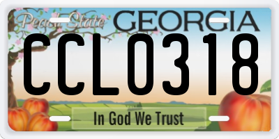 GA license plate CCL0318