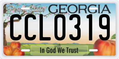 GA license plate CCL0319