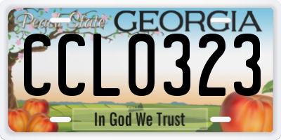 GA license plate CCL0323