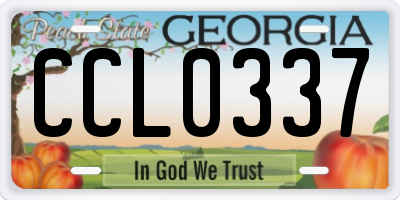 GA license plate CCL0337