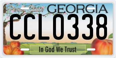 GA license plate CCL0338