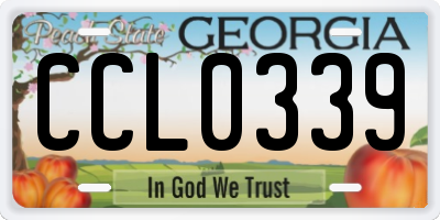 GA license plate CCL0339