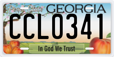 GA license plate CCL0341