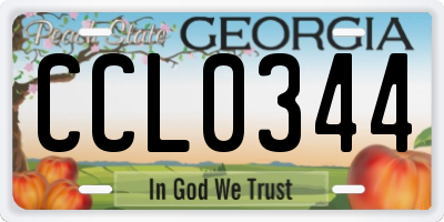 GA license plate CCL0344
