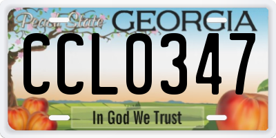 GA license plate CCL0347