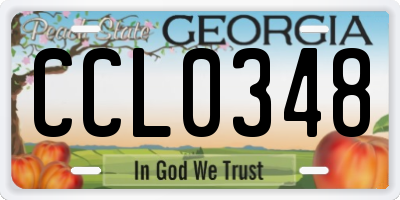 GA license plate CCL0348