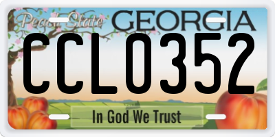 GA license plate CCL0352