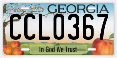 GA license plate CCL0367
