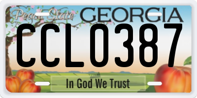 GA license plate CCL0387