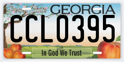 GA license plate CCL0395