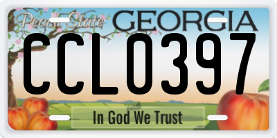 GA license plate CCL0397