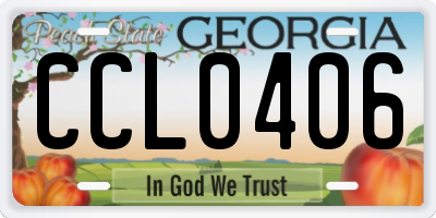 GA license plate CCL0406