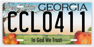GA license plate CCL0411