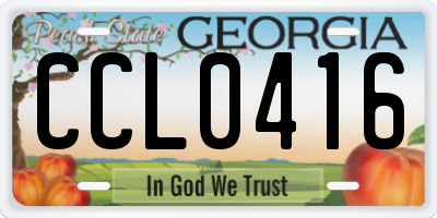 GA license plate CCL0416
