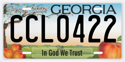GA license plate CCL0422