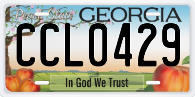 GA license plate CCL0429