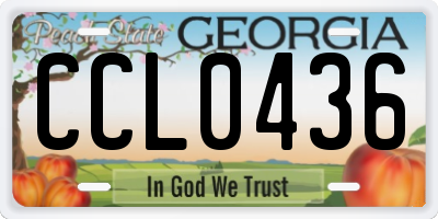 GA license plate CCL0436