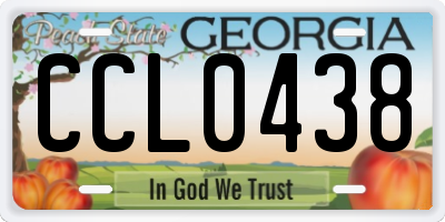 GA license plate CCL0438