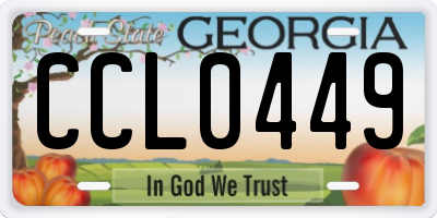 GA license plate CCL0449