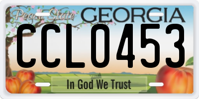 GA license plate CCL0453