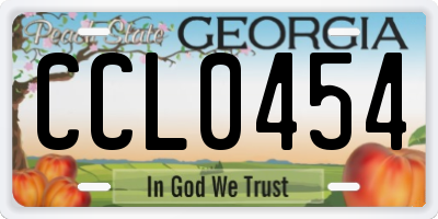 GA license plate CCL0454