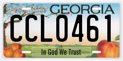 GA license plate CCL0461