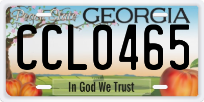 GA license plate CCL0465