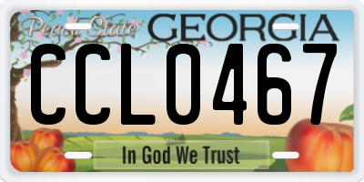 GA license plate CCL0467