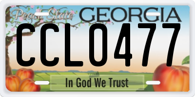 GA license plate CCL0477