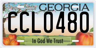 GA license plate CCL0480