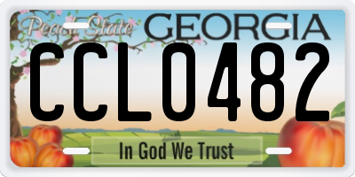 GA license plate CCL0482