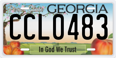 GA license plate CCL0483