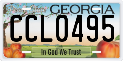 GA license plate CCL0495
