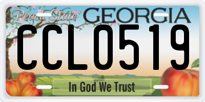 GA license plate CCL0519